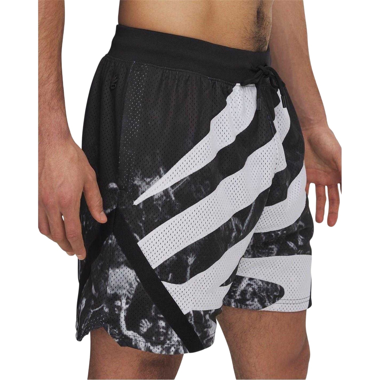 Black-White - Side - Under Armour Mens Basketball Shorts