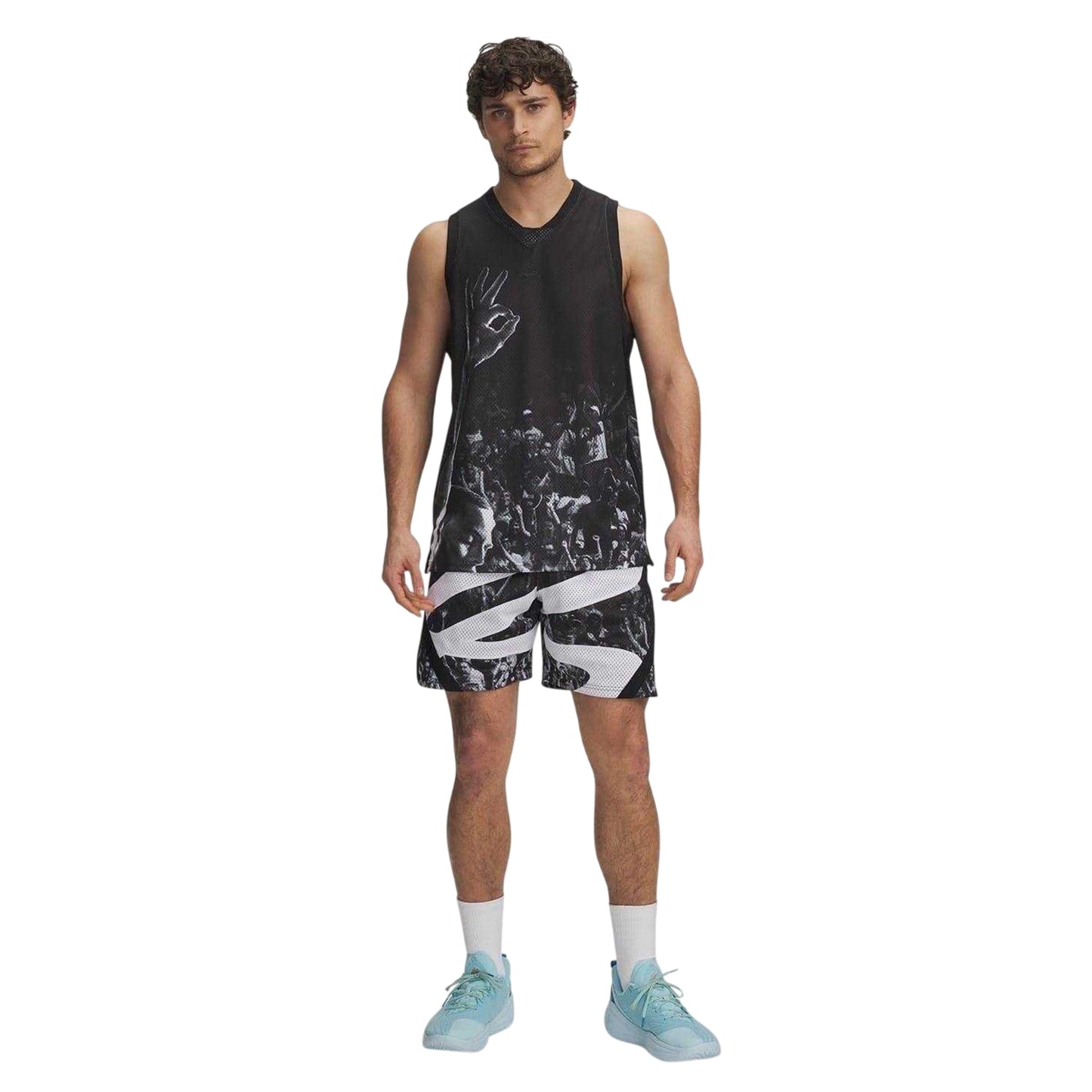 Black-White - Lifestyle - Under Armour Mens Basketball Shorts