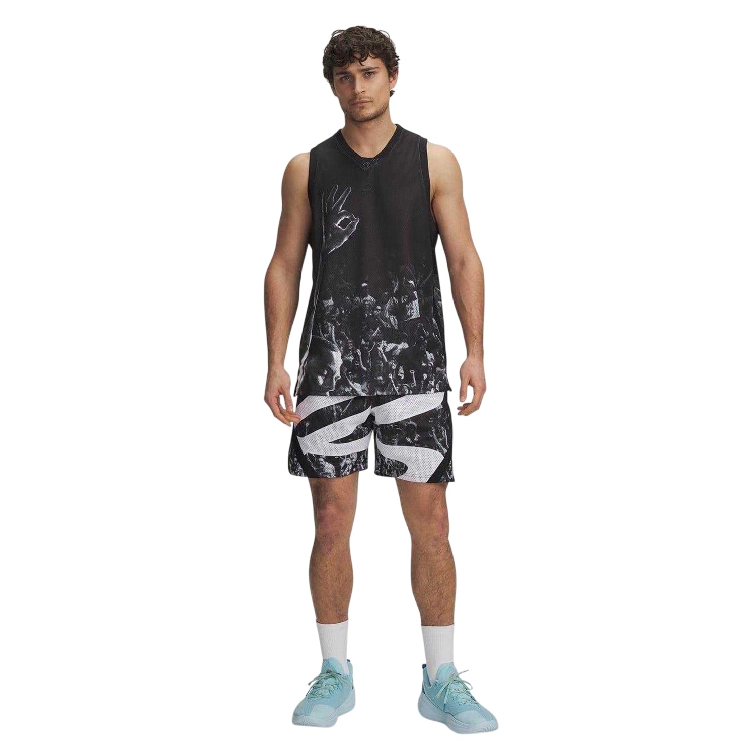 Black-White - Lifestyle - Under Armour Mens Basketball Shorts