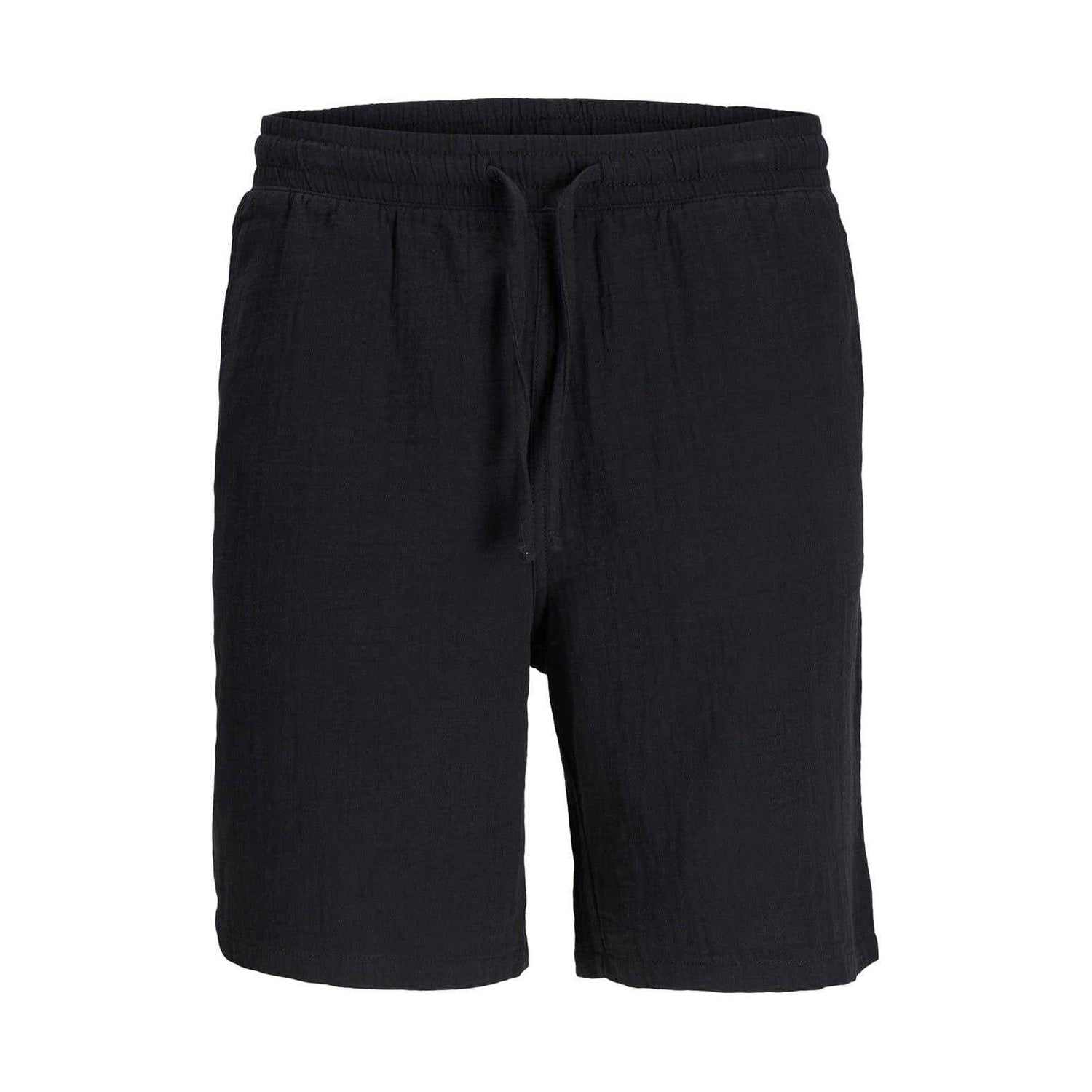 Black - Front - Jack And Jones Mens Textured Sweat Shorts