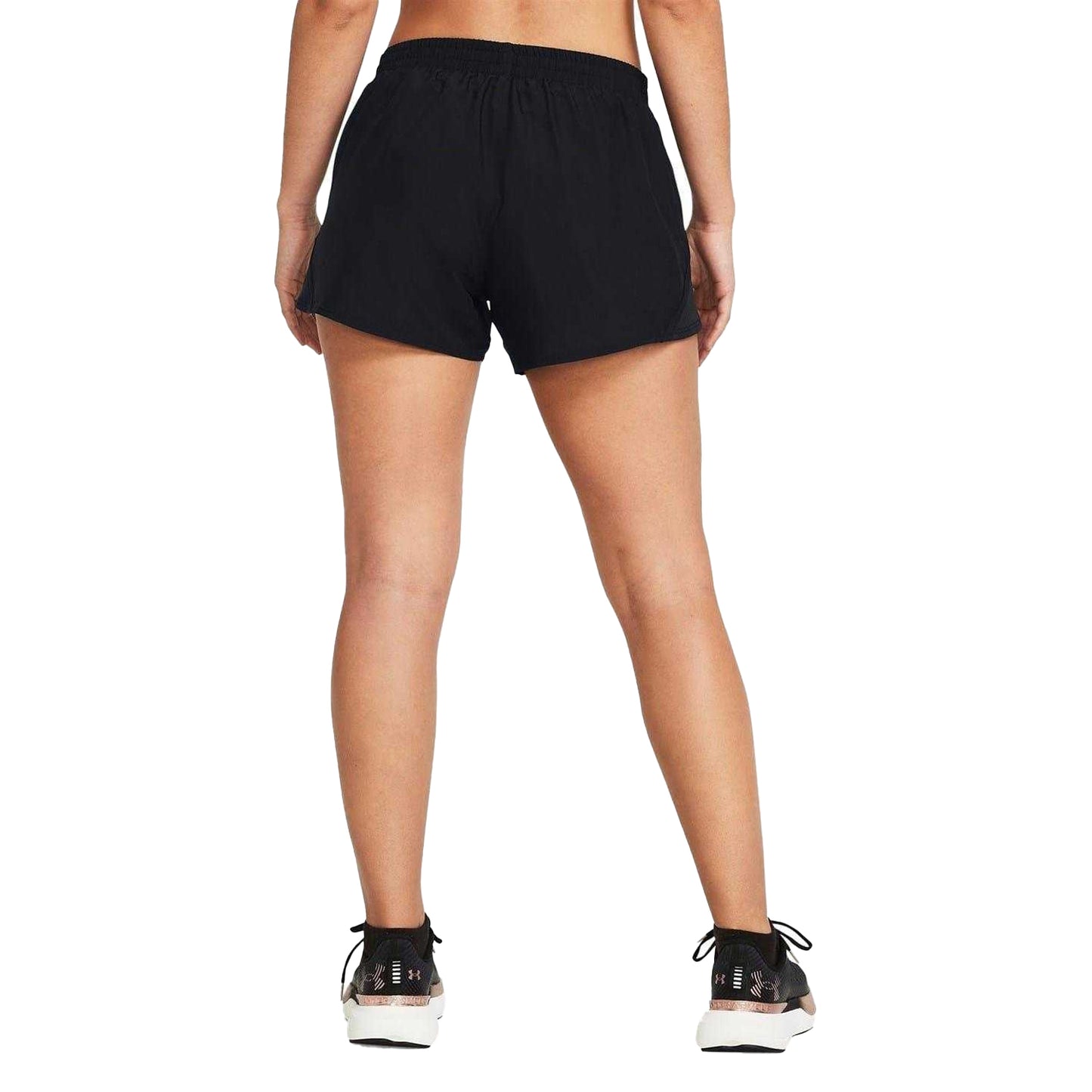 Black - Back - Under Armour Womens-Ladies Fly By Running Shorts