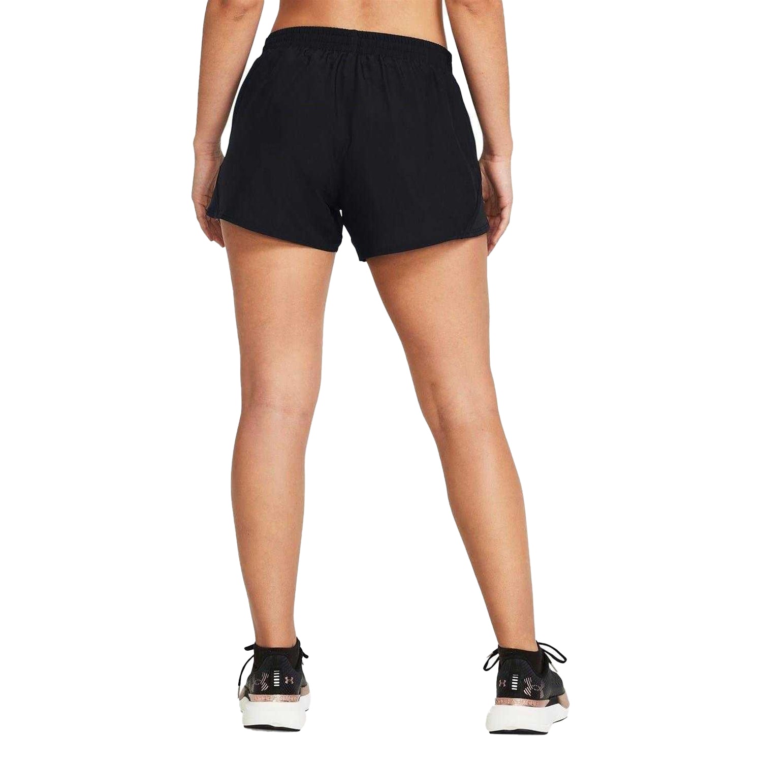 Black - Back - Under Armour Womens-Ladies Fly By Running Shorts