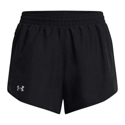 Black - Front - Under Armour Womens-Ladies Fly By Running Shorts
