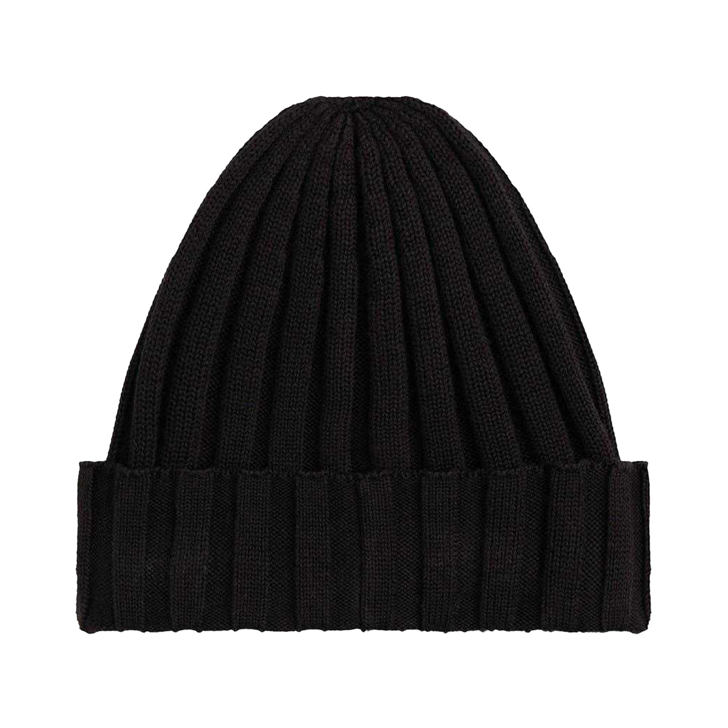 Black - Back - Tommy Hilfiger Childrens-Kids Logo Rib Knit Turn Up Beanie