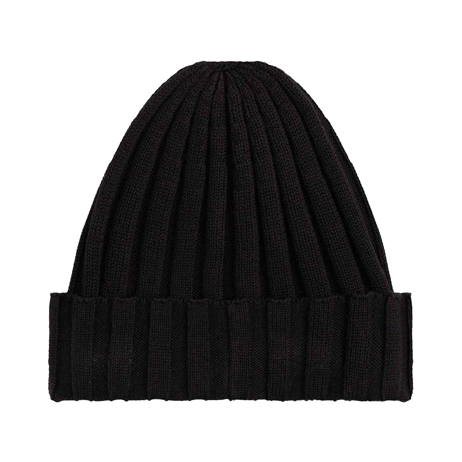 Black - Back - Tommy Hilfiger Childrens-Kids Logo Rib Knit Turn Up Beanie