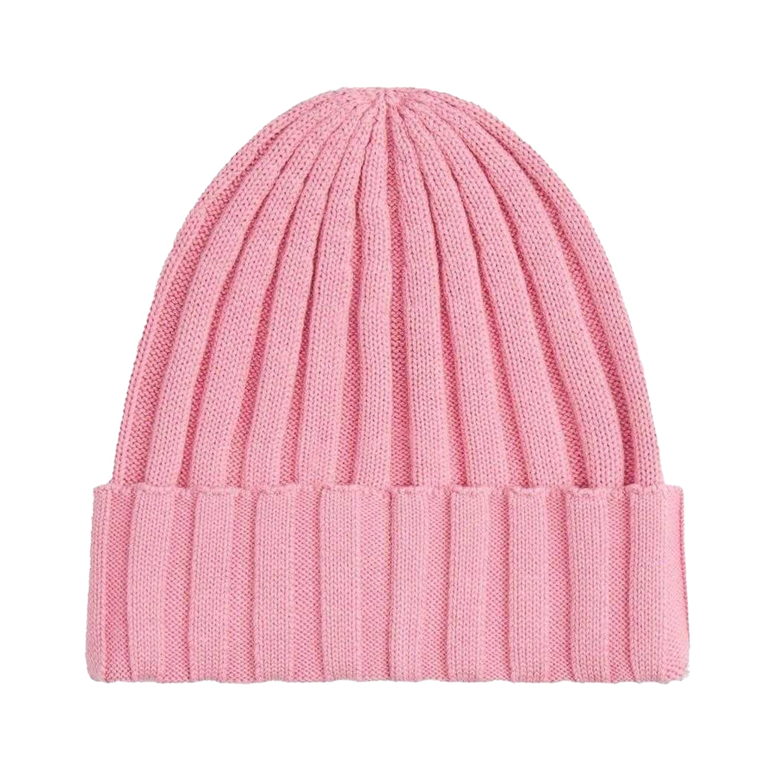 Pink - Back - Tommy Hilfiger Childrens-Kids Logo Rib Knit Turn Up Beanie