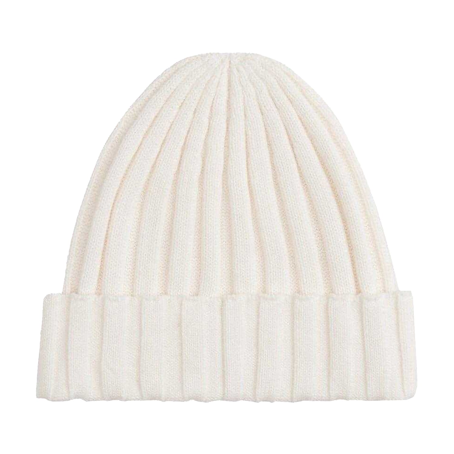 White - Back - Tommy Hilfiger Childrens-Kids Logo Rib Knit Turn Up Beanie