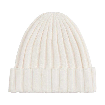 White - Back - Tommy Hilfiger Childrens-Kids Logo Rib Knit Turn Up Beanie