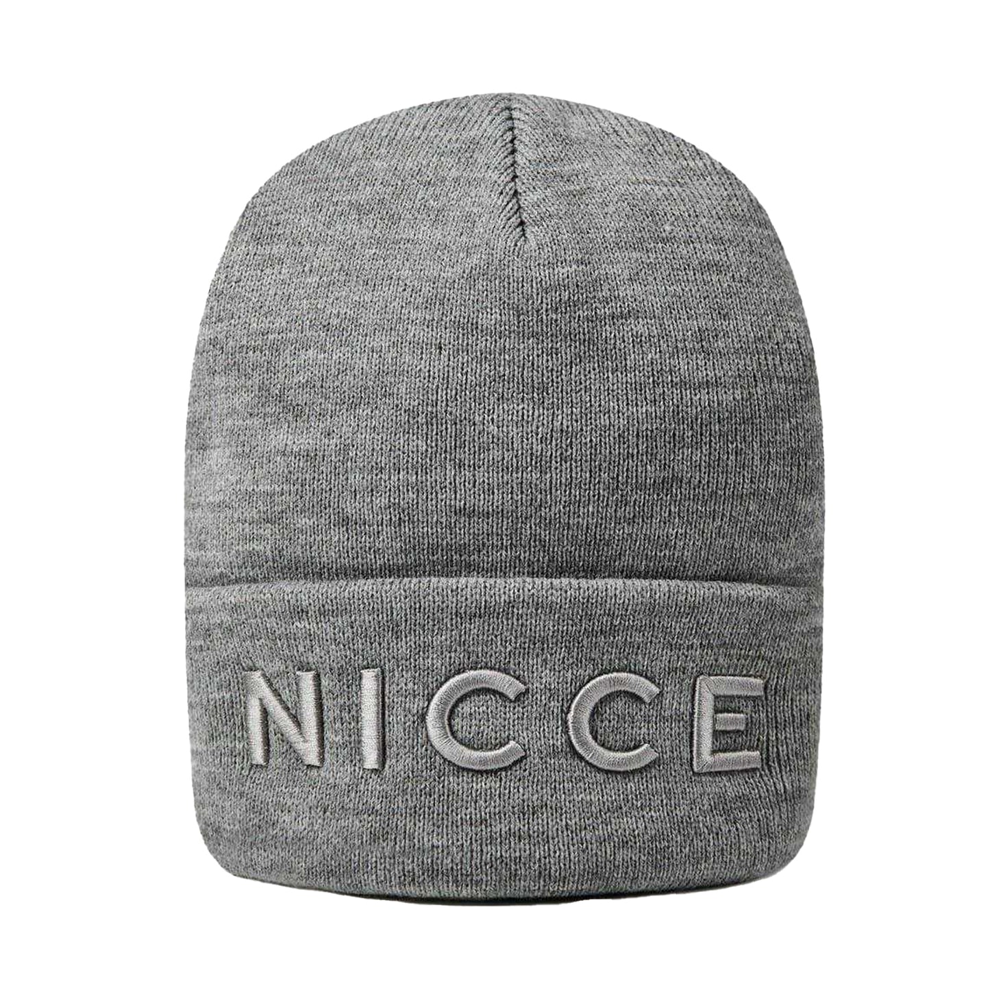 Grey Marl - Front - Nicce Unisex Adult Mercury Embossed Knitted Beanie