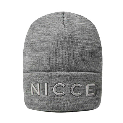 Grey Marl - Front - Nicce Unisex Adult Mercury Embossed Knitted Beanie