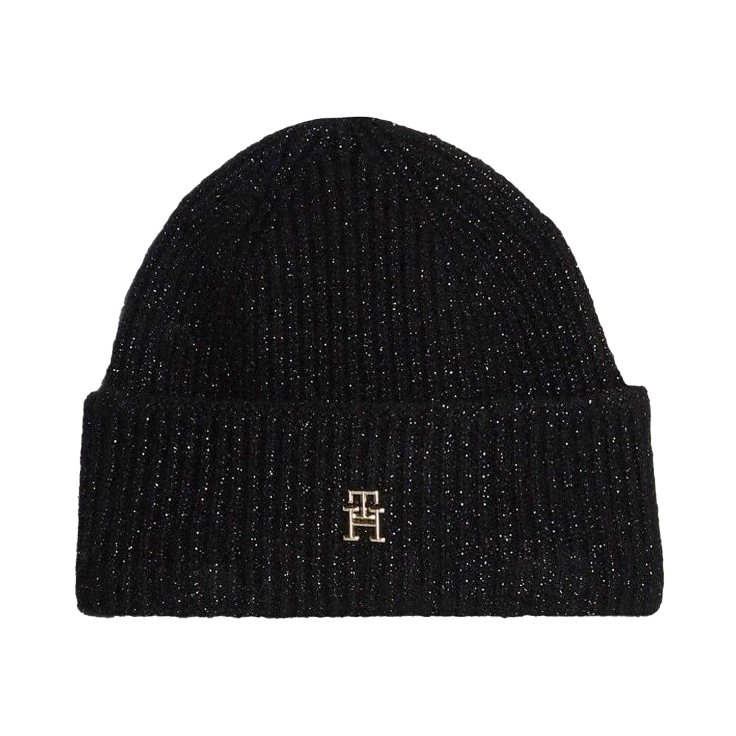 Black Metallic - Front - Tommy Hilfiger Womens-Ladies Sparkle Beanie