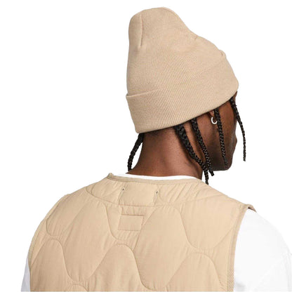 Khaki-White - Back - Nike Unisex Adult Futura Wordmark Beanie