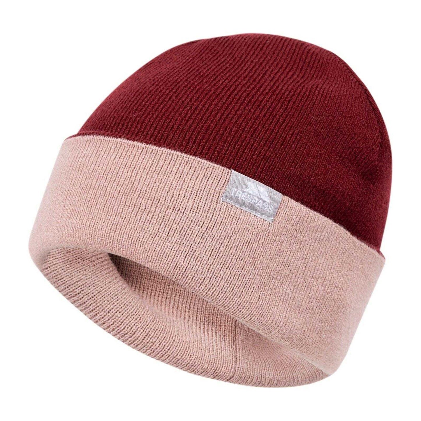 Dark Cherry - Front - Trespass Unisex Adult Montana Ribbed Winter Beanie