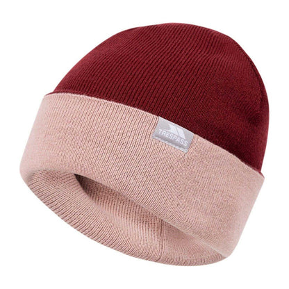Dark Cherry - Front - Trespass Unisex Adult Montana Ribbed Winter Beanie