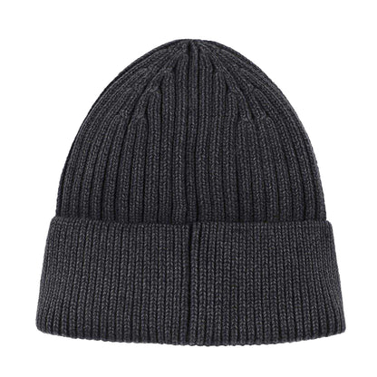 Black - Back - Hugo Childrens-Kids Ribbed Beanie