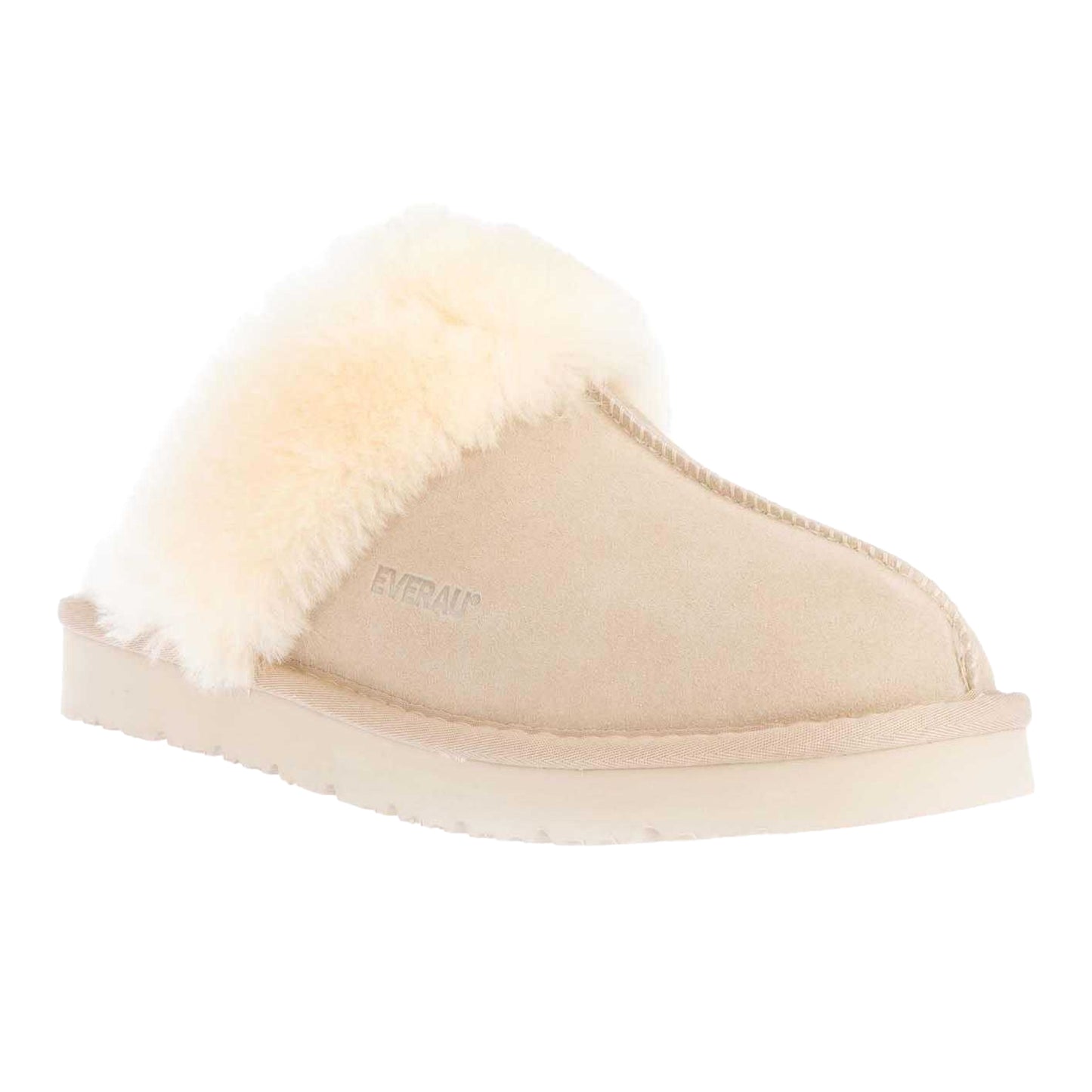 Sand - Front - EverAu Womens-Ladies Raven Suede Slippers