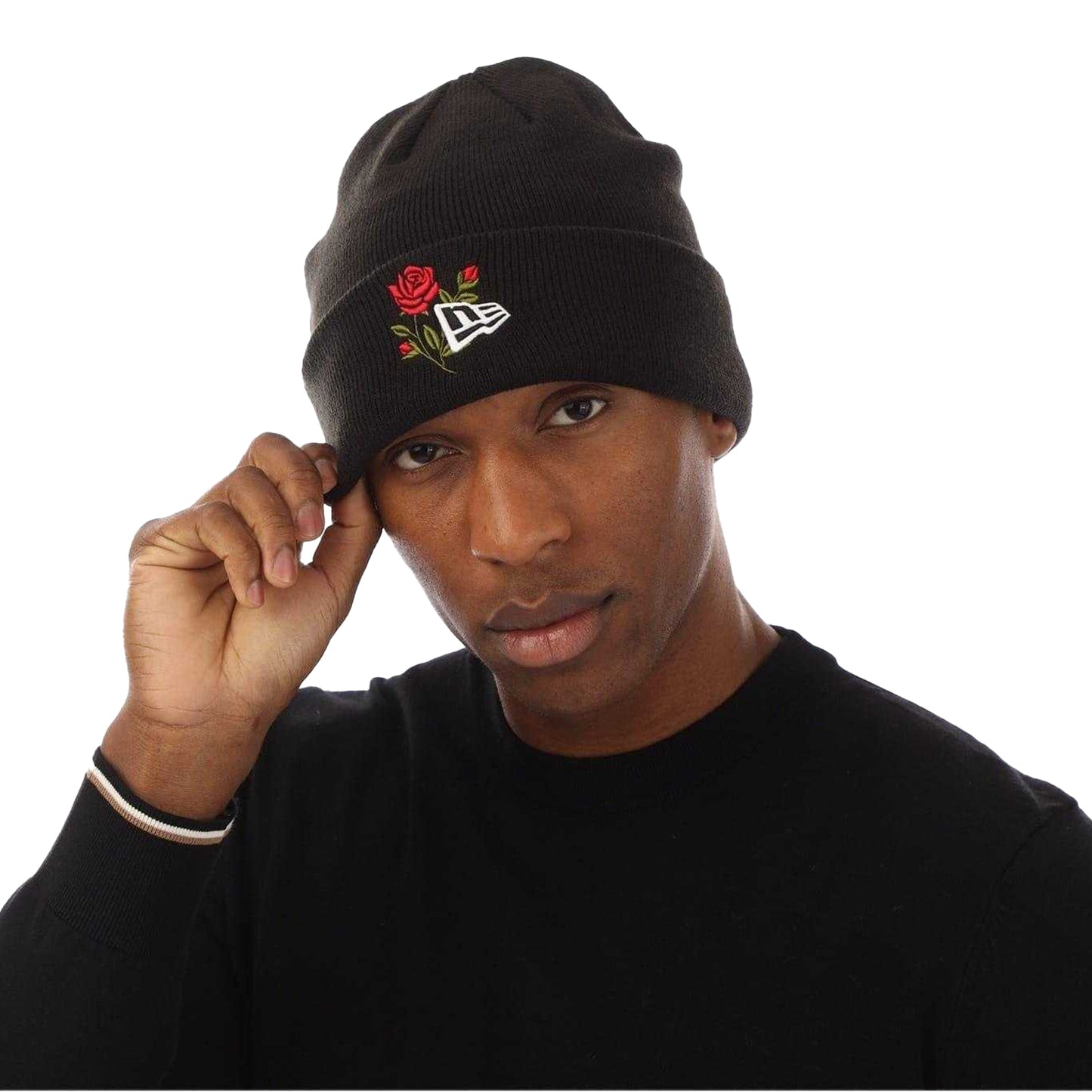 Black - Side - New Era Unisex Adult NFL Rose Beanie