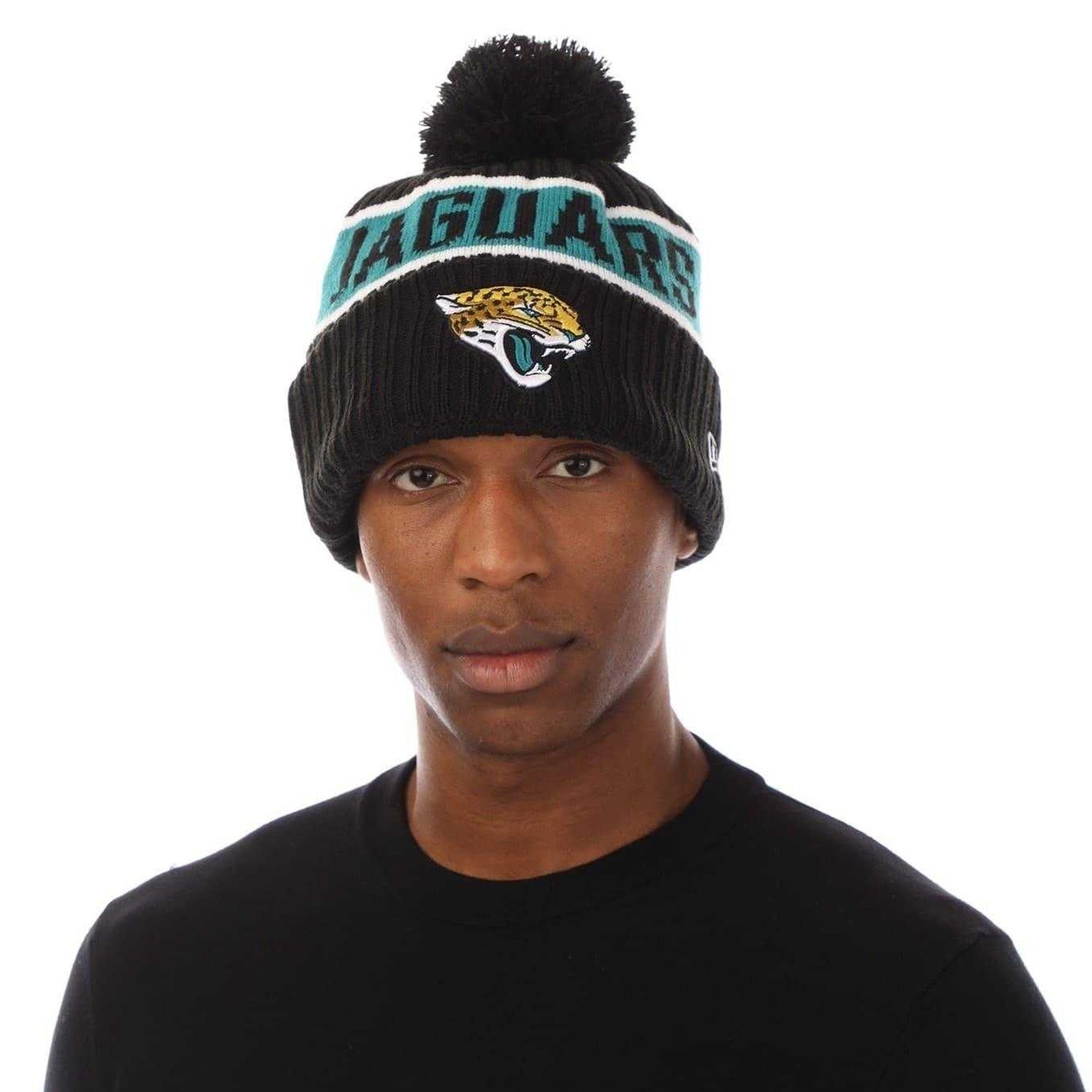Medium Blue - Front - New Era Unisex Adult NFL Jacksonville Jaguars Pom Pom Beanie