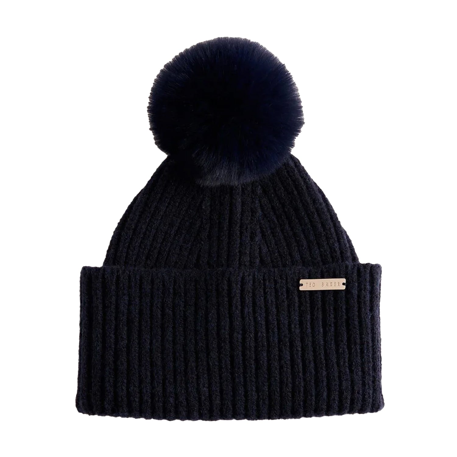 Navy - Front - Ted Baker Unisex Adult Winter Bobble Hat