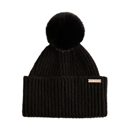 Black - Front - Ted Baker Unisex Adult Winter Bobble Hat