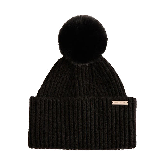 Black - Front - Ted Baker Unisex Adult Winter Bobble Hat