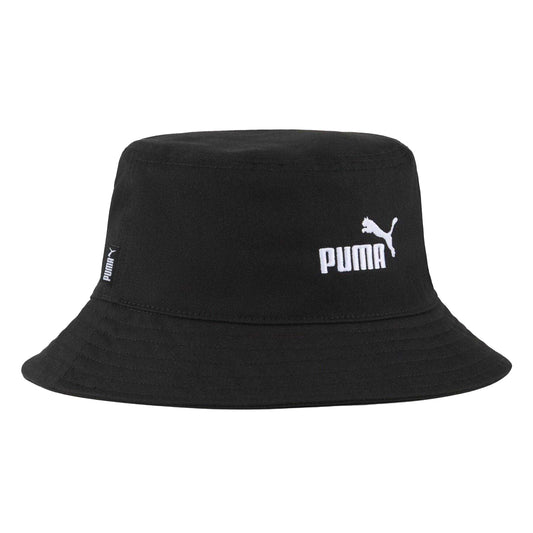 Puma Black - Front - Puma Unisex Adult ESS No.1 Embroidered Logo Cotton Bucket Hat