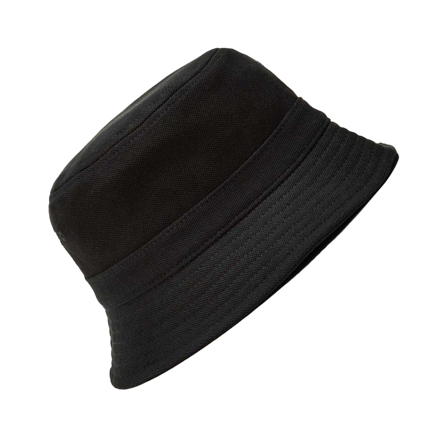 Black - Back - Lacoste Mens Embroidered Logo Cotton Pique Bucket Hat