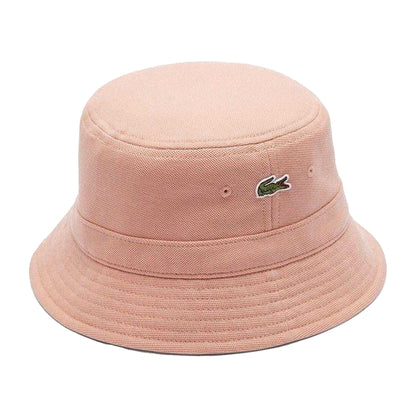 Pink - Front - Lacoste Mens Embroidered Logo Cotton Pique Bucket Hat