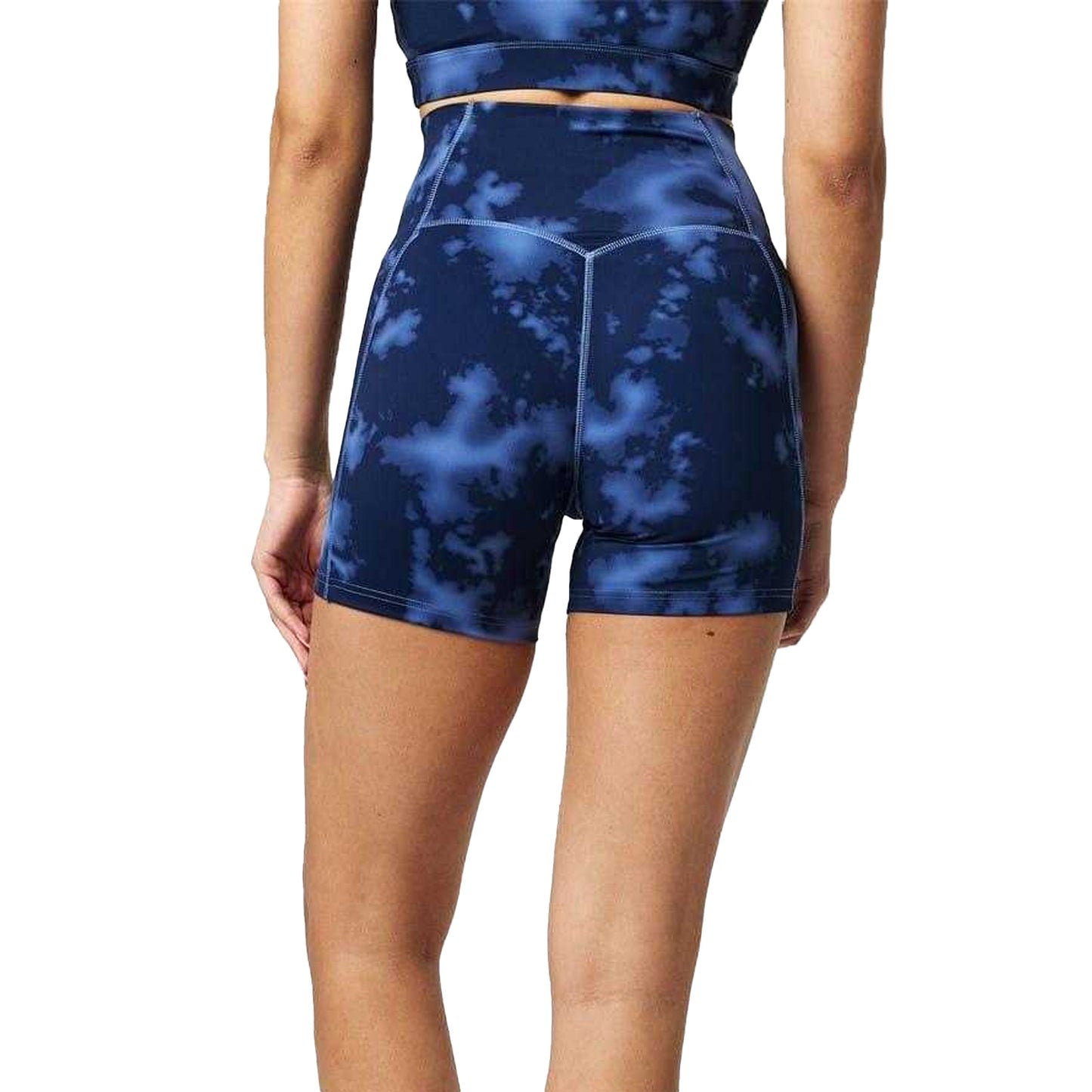 Navy - Back - USA Womens-Ladies Tie Dye Shorts