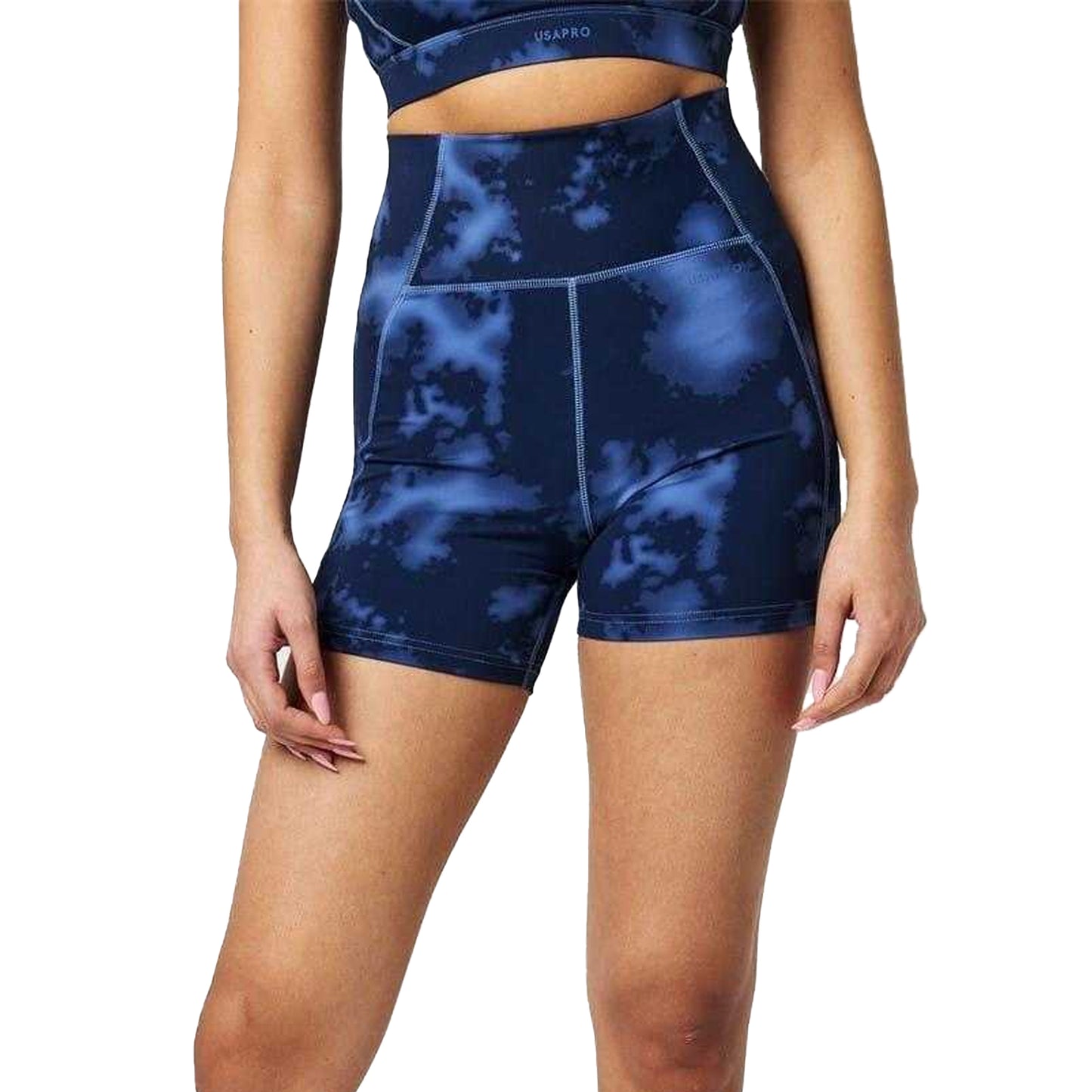 Navy - Side - USA Womens-Ladies Tie Dye Shorts
