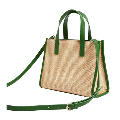 Green-Natural - Back - Ted Baker Paolina Raffia Summer Tote Bag
