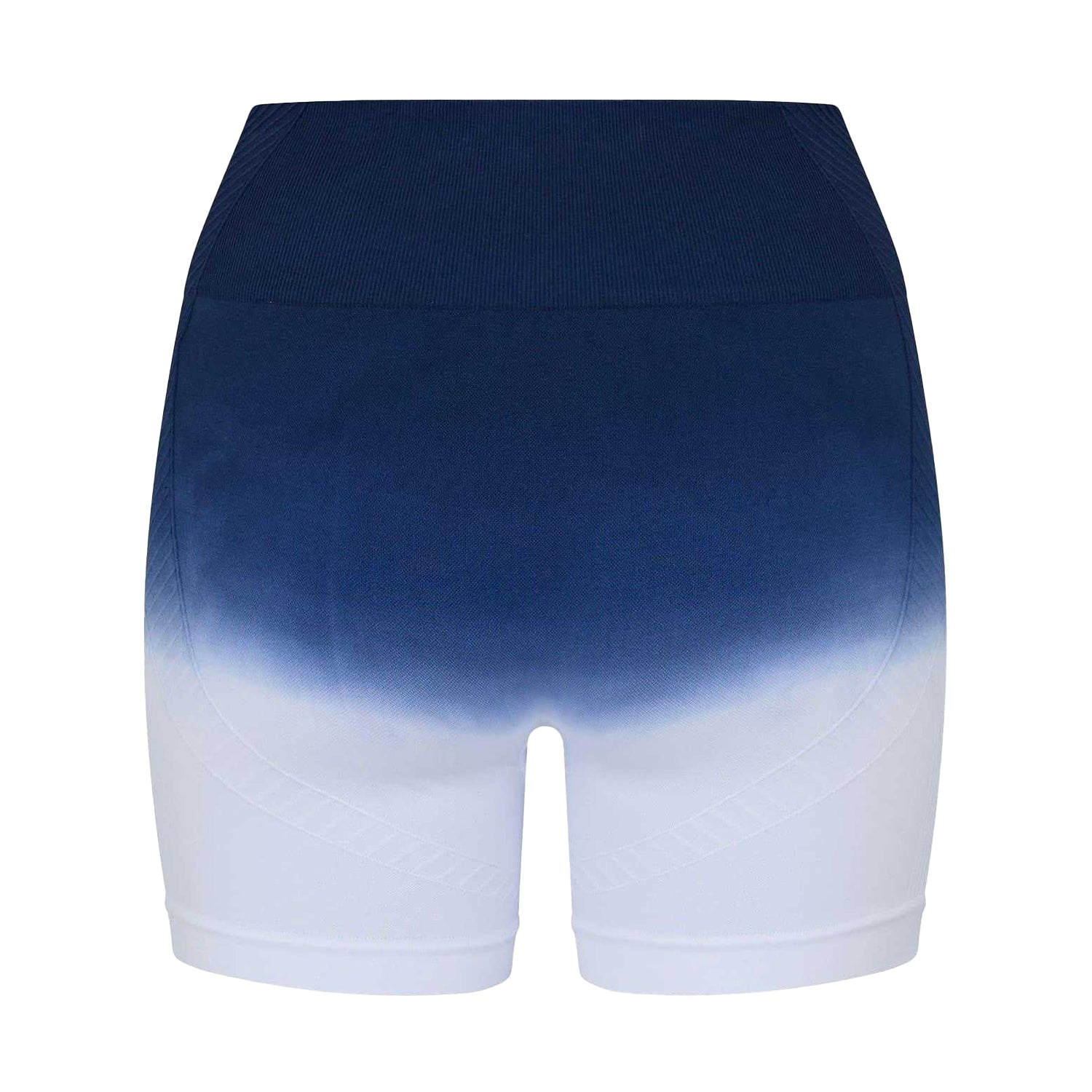 Navy-White - Back - USA Womens-Ladies Ombre High Waist Cycling Shorts