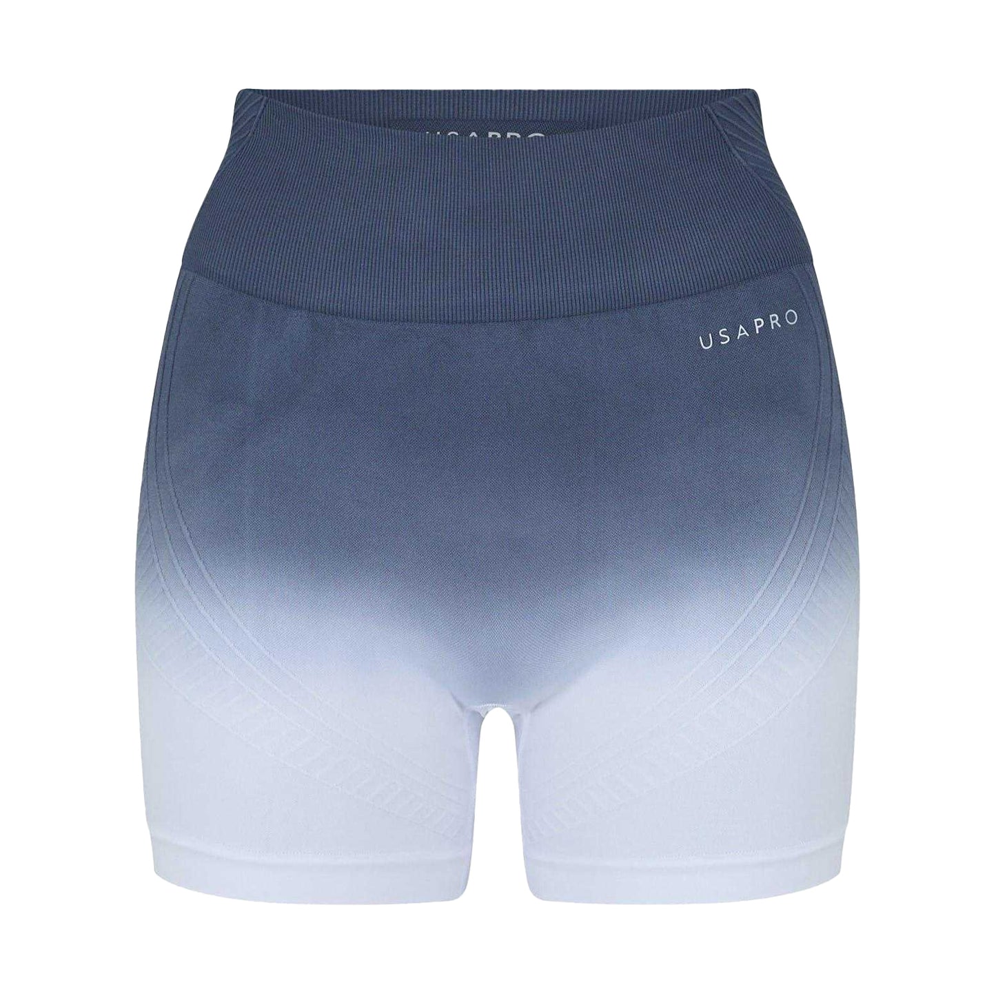 Storm-White - Front - USA Womens-Ladies Ombre High Waist Cycling Shorts