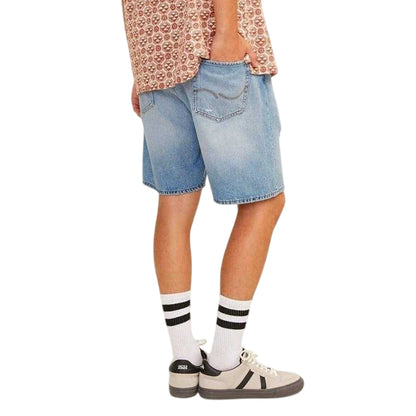 Blue Denim - Back - Jack And Jones Mens Denim Relaxed Fit Casual Shorts