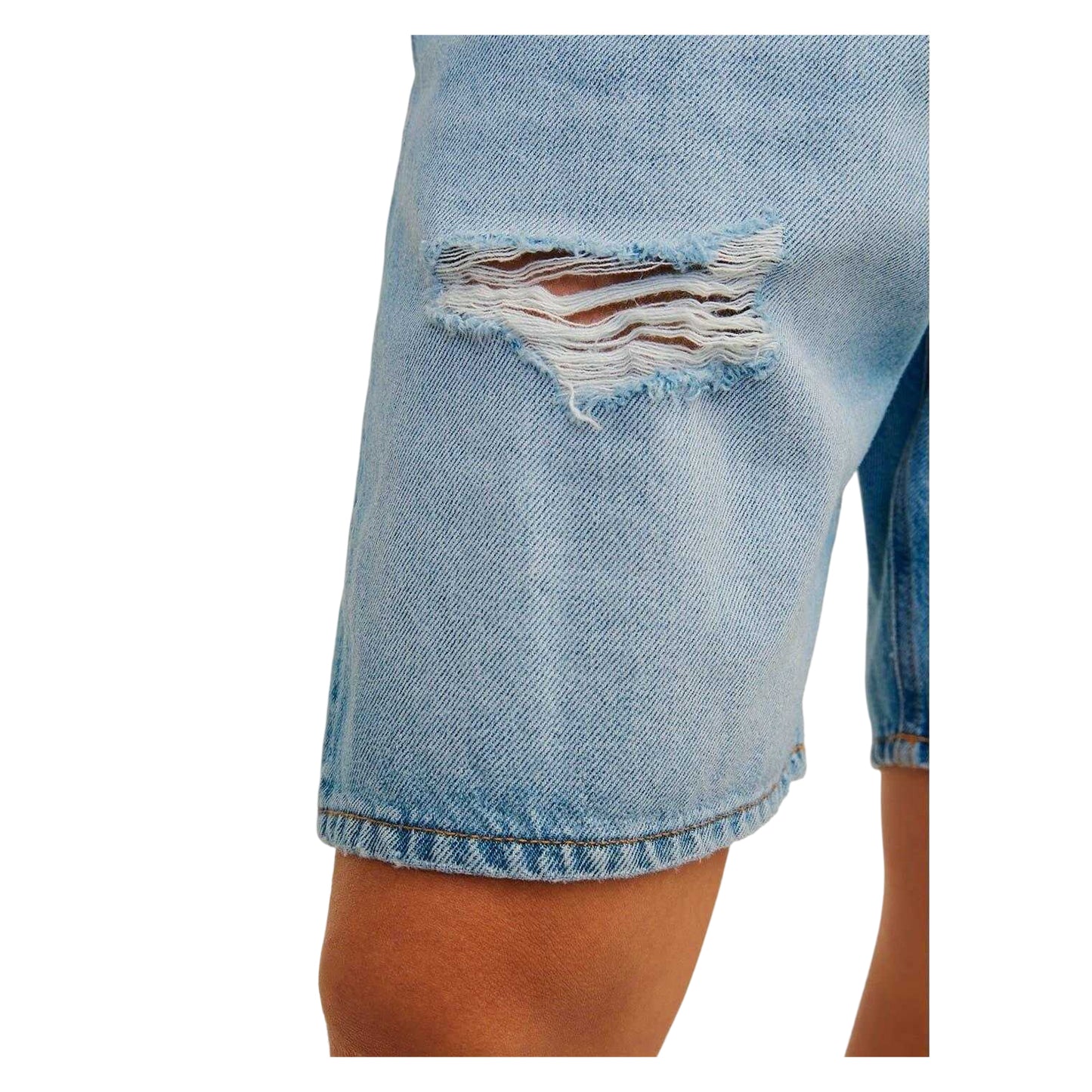 Blue Denim - Side - Jack And Jones Mens Denim Relaxed Fit Casual Shorts