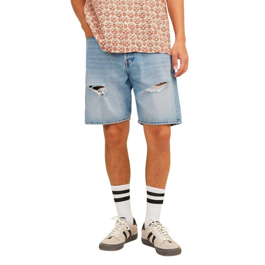 Blue Denim - Front - Jack And Jones Mens Denim Relaxed Fit Casual Shorts