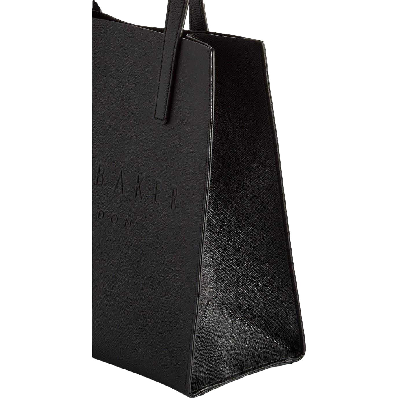 Black - Back - Ted Baker Soocon Logo Faux Leather Shopper Bag