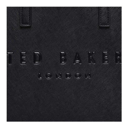 Black - Side - Ted Baker Soocon Logo Faux Leather Shopper Bag