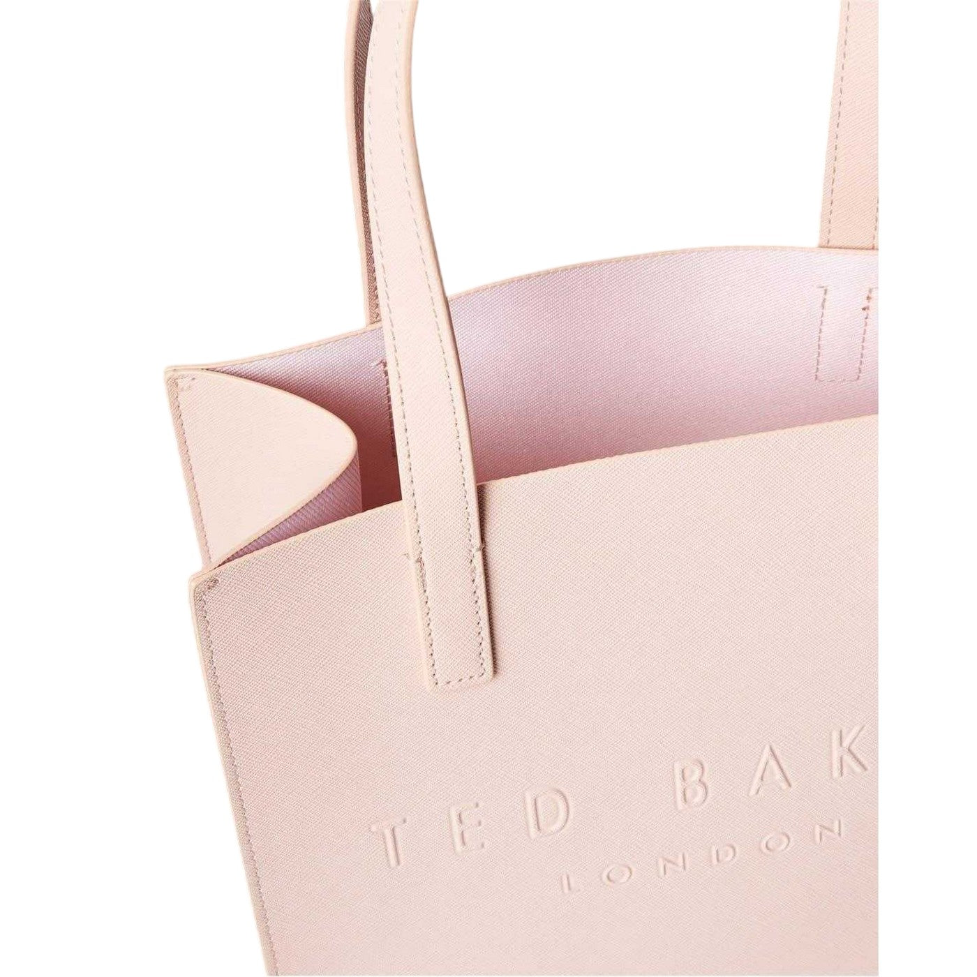 Pink - Side - Ted Baker Soocon Logo Faux Leather Shopper Bag