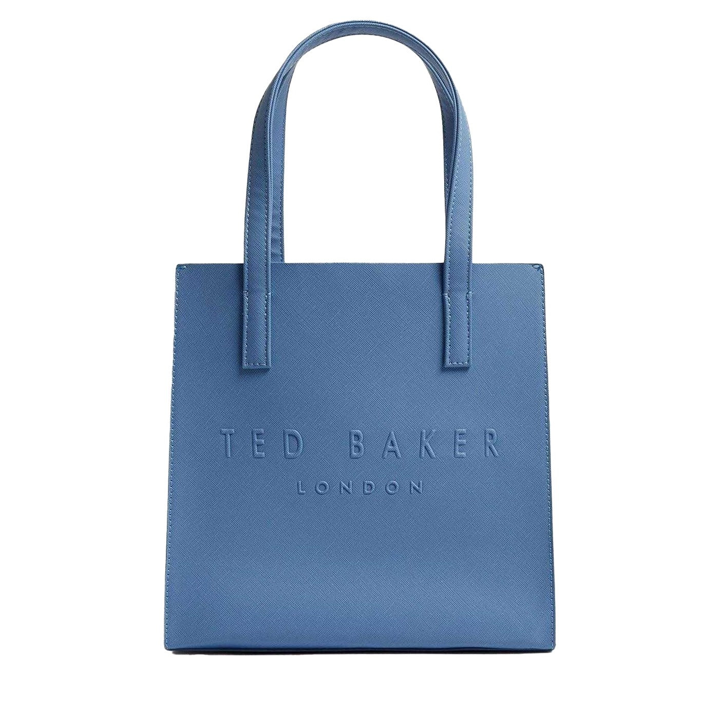 Blue - Front - Ted Baker Soocon Logo Faux Leather Shopper Bag