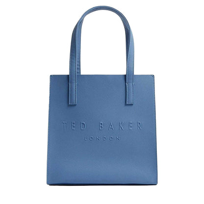 Blue - Front - Ted Baker Soocon Logo Faux Leather Shopper Bag
