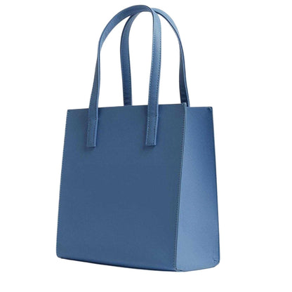 Blue - Back - Ted Baker Soocon Logo Faux Leather Shopper Bag