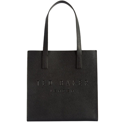 Black - Front - Ted Baker Soocon Logo Faux Leather Shopper Bag