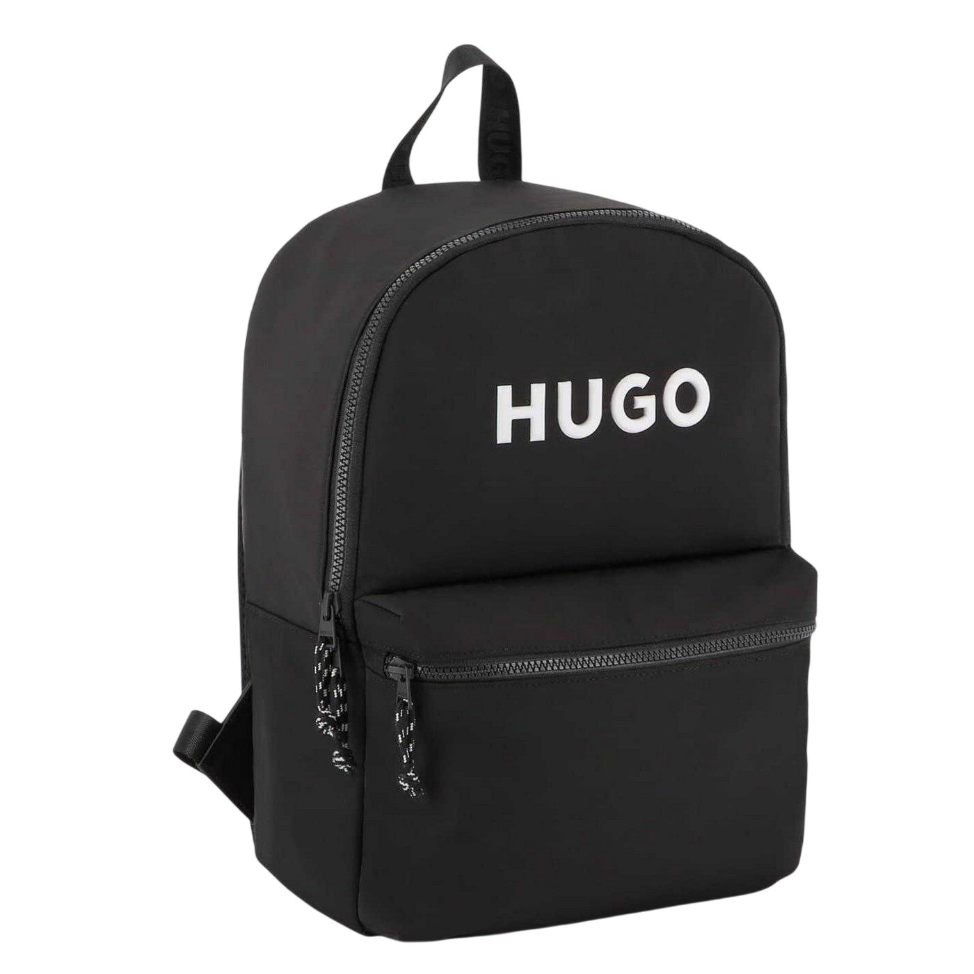 Black - Side - Hugo Lettering Print Nylon Logo Backpack