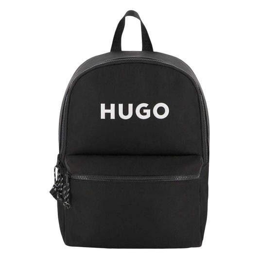 Black - Front - Hugo Lettering Print Nylon Logo Backpack