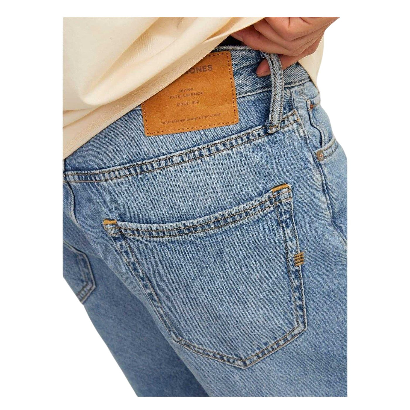 Blue Denim - Side - Jack And Jones Mens Denim Jean Shorts