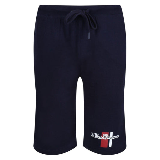 Navy - Front - Ben Sherman Mens Logo Relaxed Fit Sweat Shorts