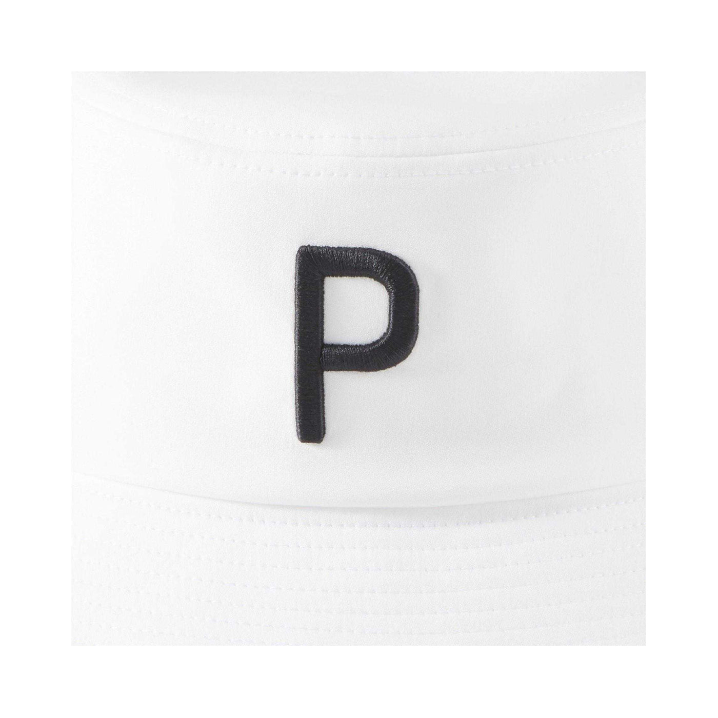 Bright White - Lifestyle - Puma P Embroidered Logo Golf Bucket Hat
