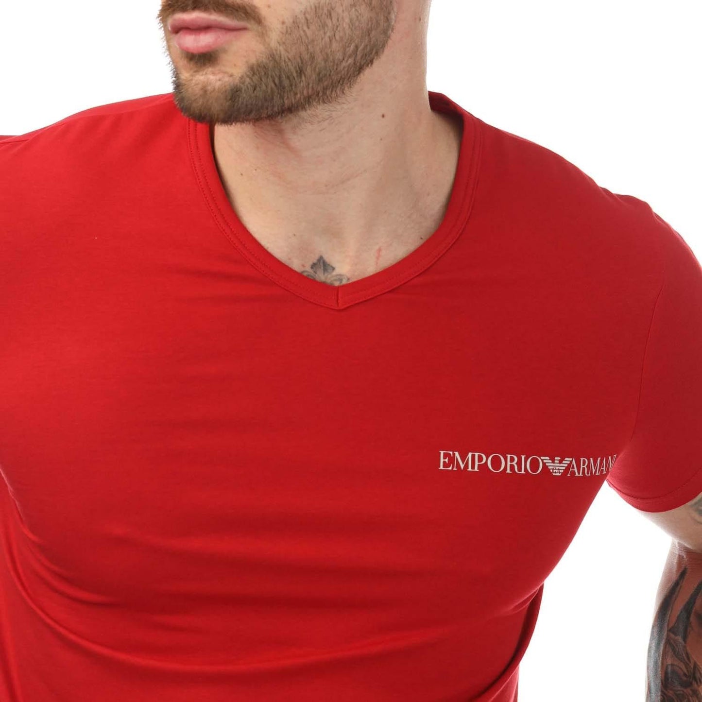 Navy-Red - Lifestyle - Emporio Armani Mens Logo T-Shirt (Pack of 2)