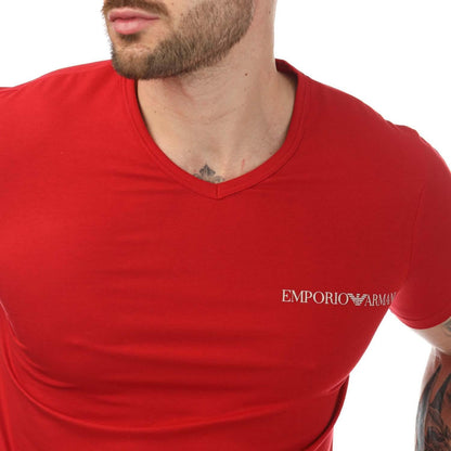 Navy-Red - Lifestyle - Emporio Armani Mens Logo T-Shirt (Pack of 2)